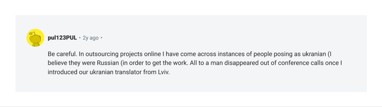 Reddit opinion on hiring developers from Ukraine